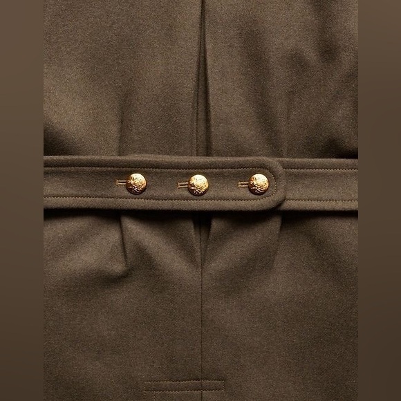 Banana Republic Cian Melton Great Coat M Olive Green NWT Gold Buttons Wool Blend - Picture 5 of 15